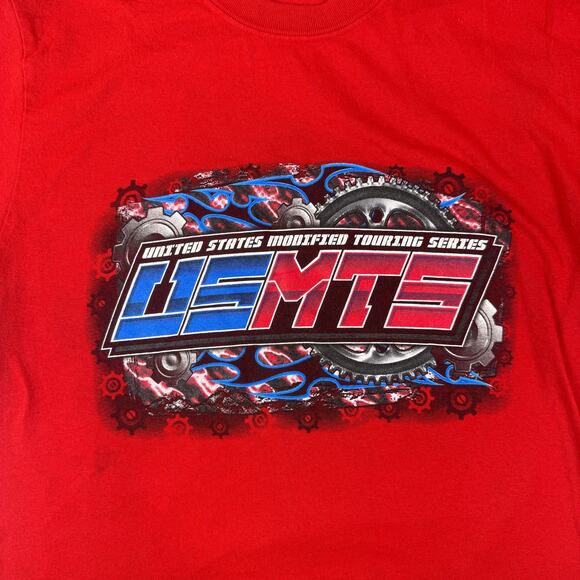 USMTS racing streetwear y2k front/back graphic tshirt mens Small - Picture 3 of 5